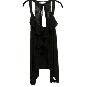Maurices Ruffle Front Halter Dressy Tank Size 3 Black